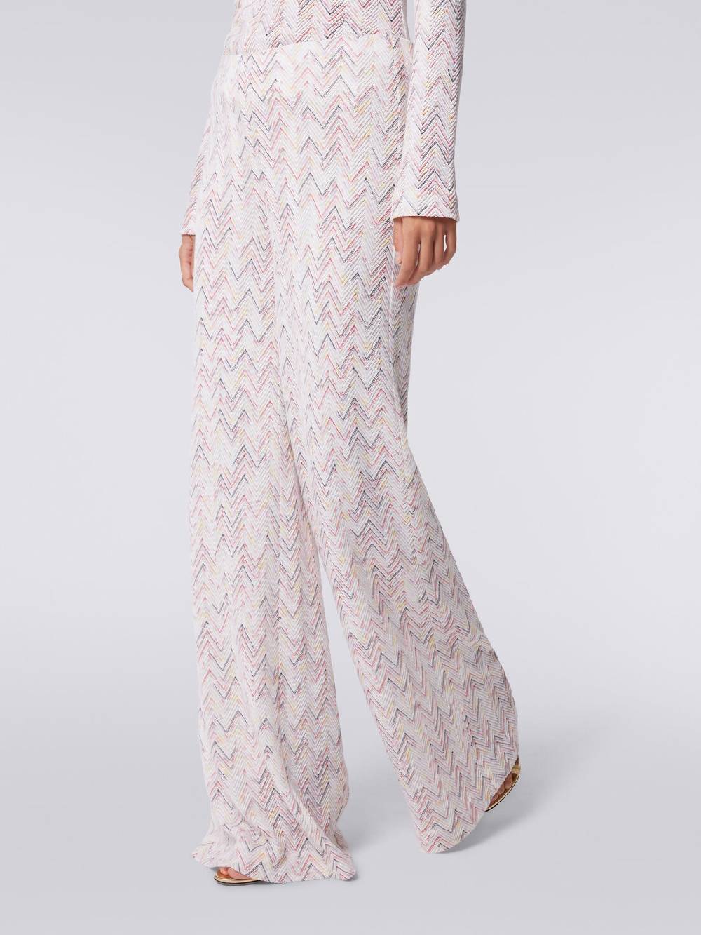 Missoni Pantaloni a palazzo in lana e viscosa zig zag Online