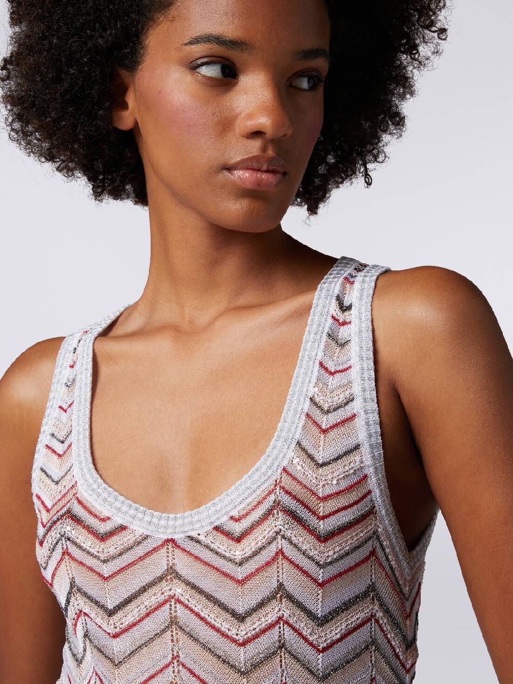 Missoni Canottiera in maglia zig zag con lurex e paillettes Outlet