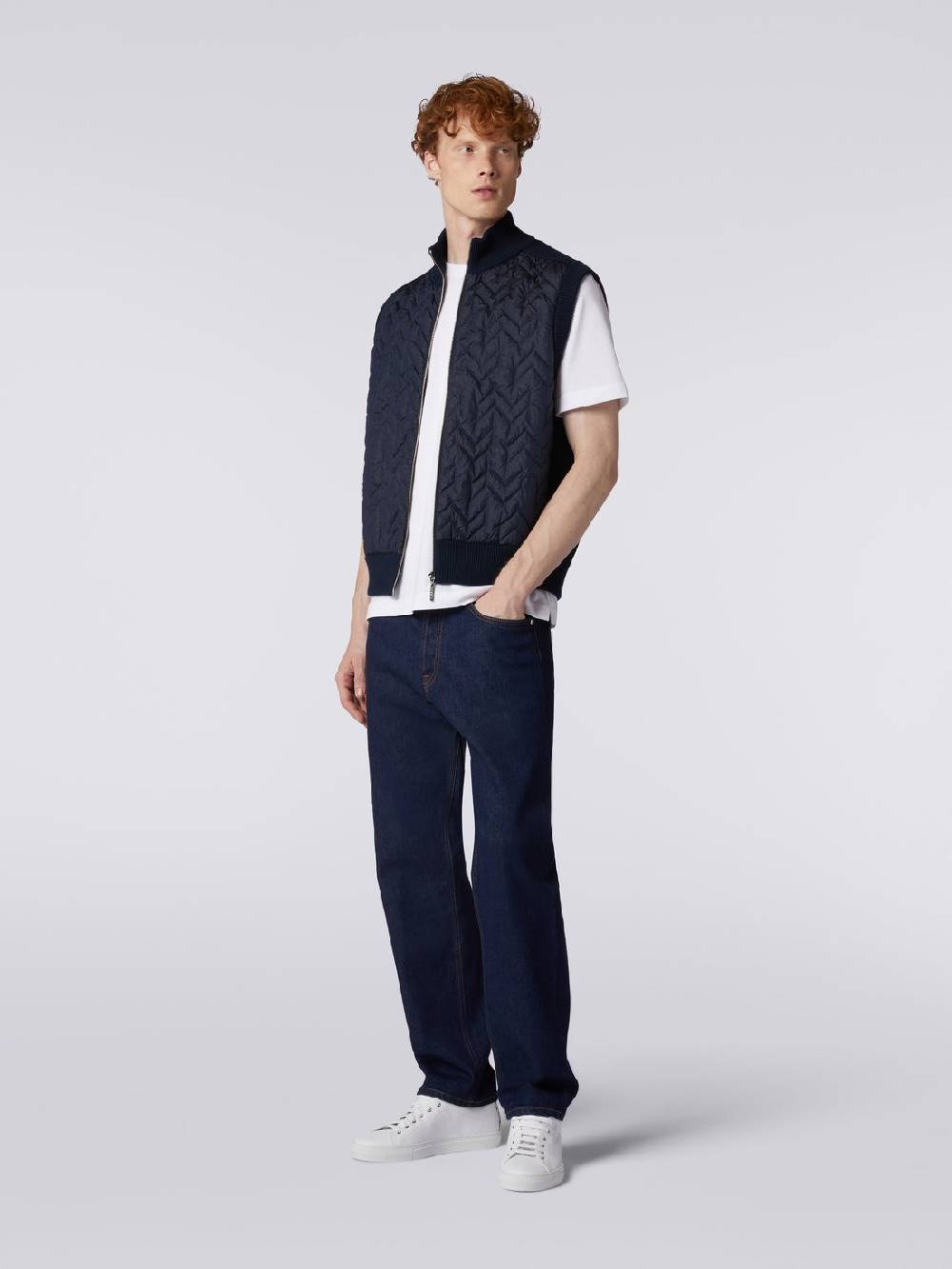 Missoni Gilet impunturato a zig zag con parte posteriore e profili in maglia Vendite Flash