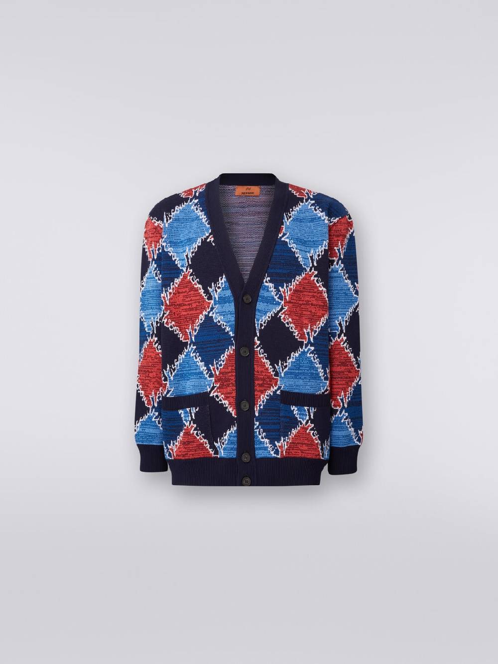 Missoni Cardigan in cotone a losanghe con scritta logo Negozio online di fabbrica