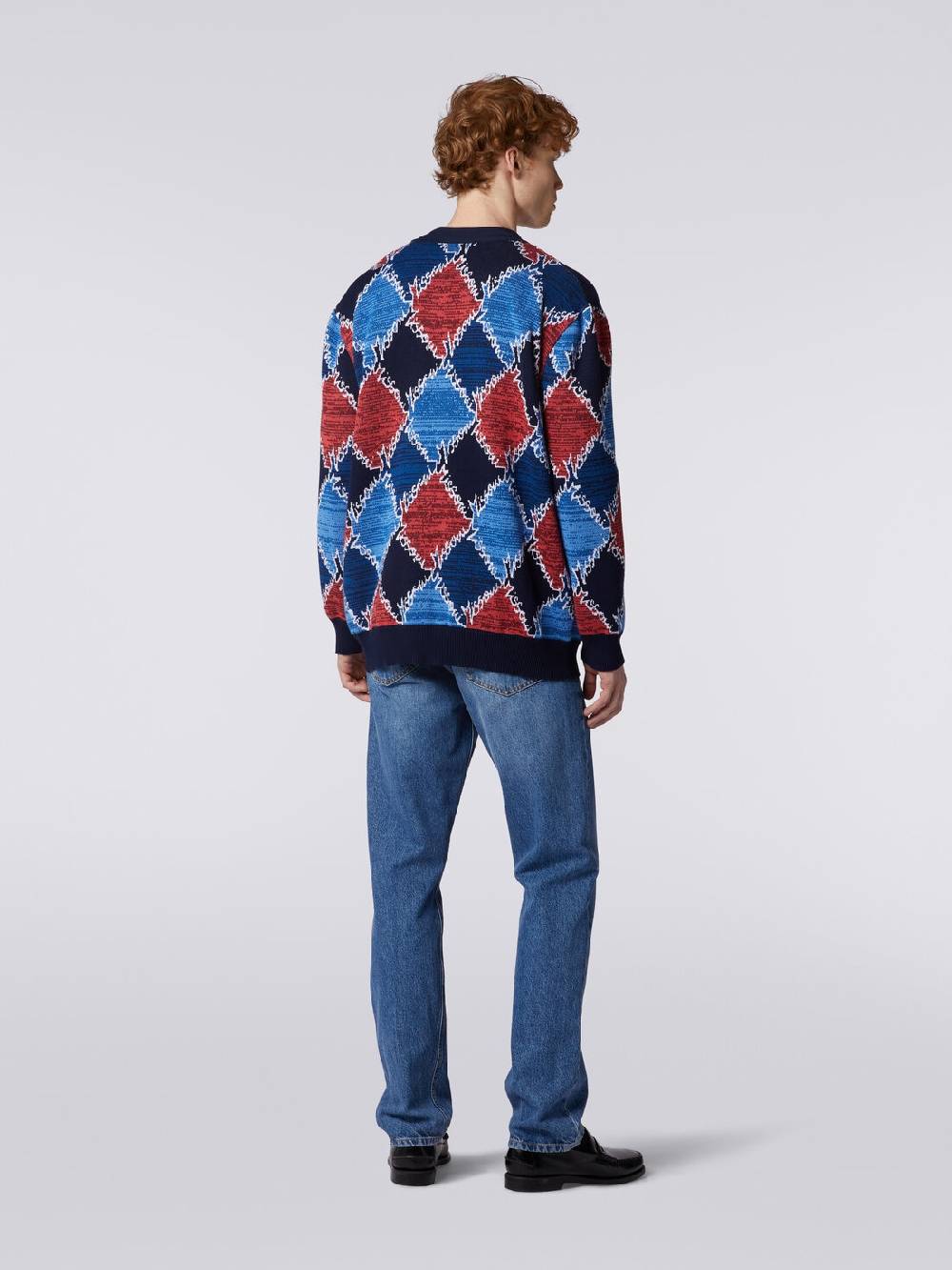 Missoni Cardigan in cotone a losanghe con scritta logo Negozio online di fabbrica
