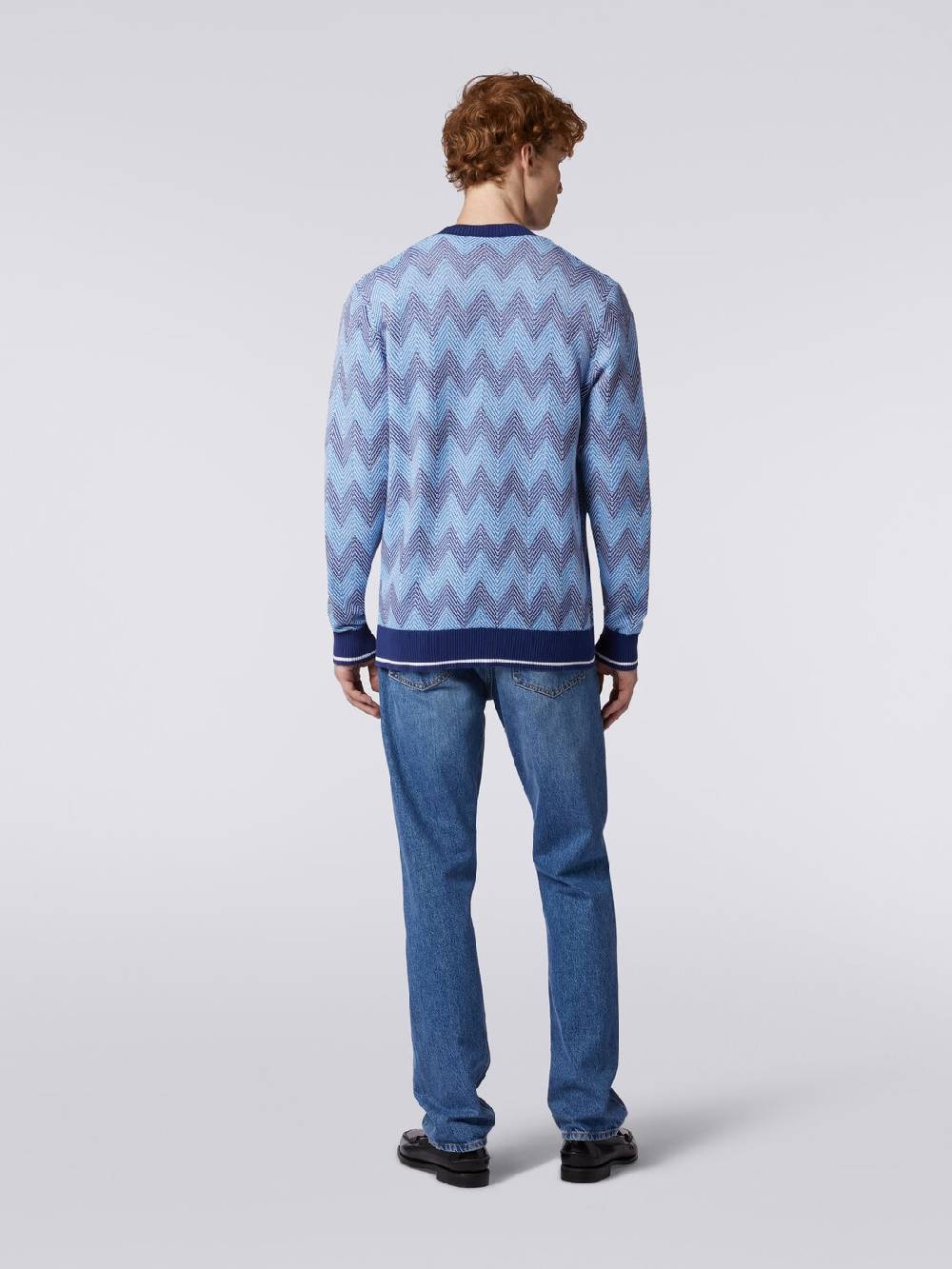 Missoni Cardigan in maglia di cotone chevron con profili a contrasto Prezzo di fabbrica