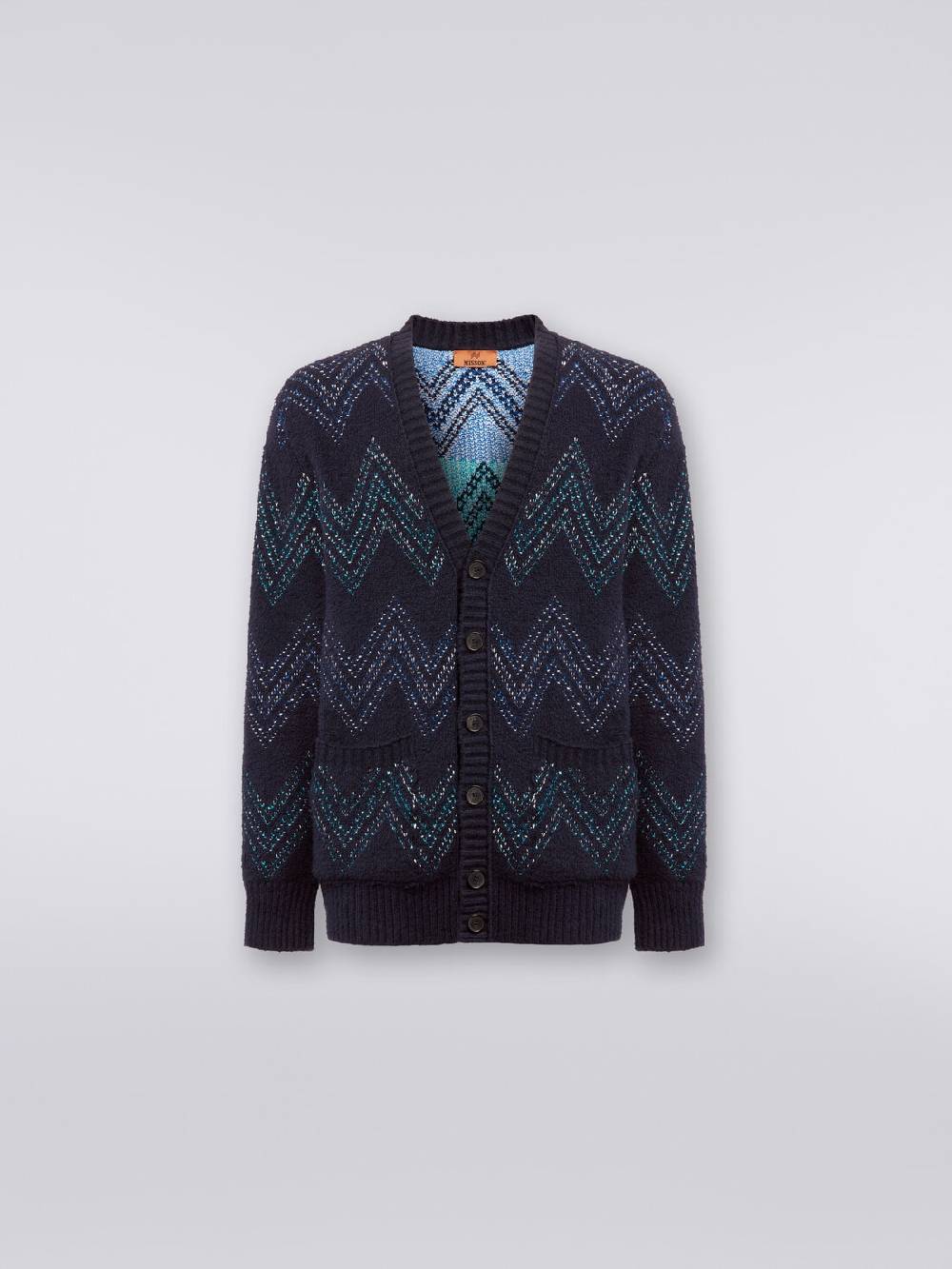 Missoni Cardigan con scollatura a V in misto cotone zig zag Comprare a buon mercato