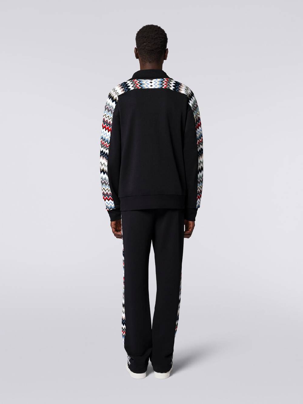 Missoni Felpa in cotone con zip e inserti zig zag Flash Sale
