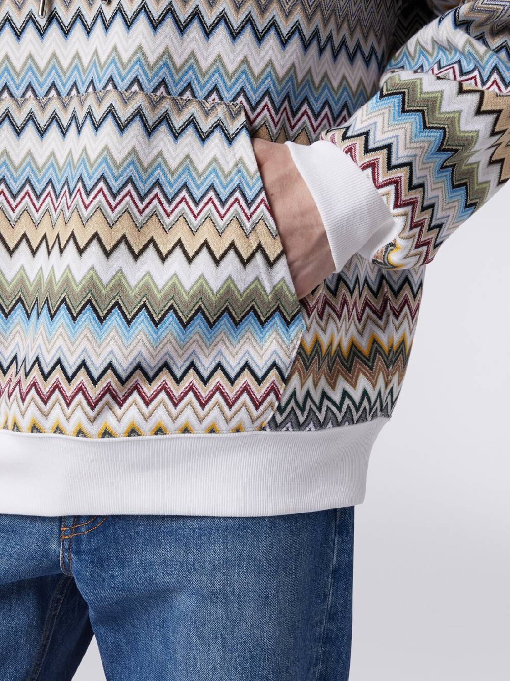 Missoni Felpa con cappuccio in cotone zig zag Fornitura limitata
