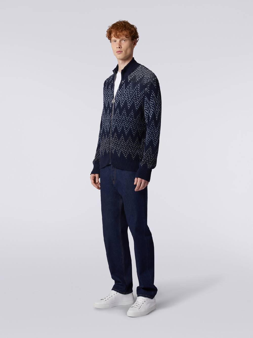 Missoni Giacca in cotone chevron con zip Vendite stagionali