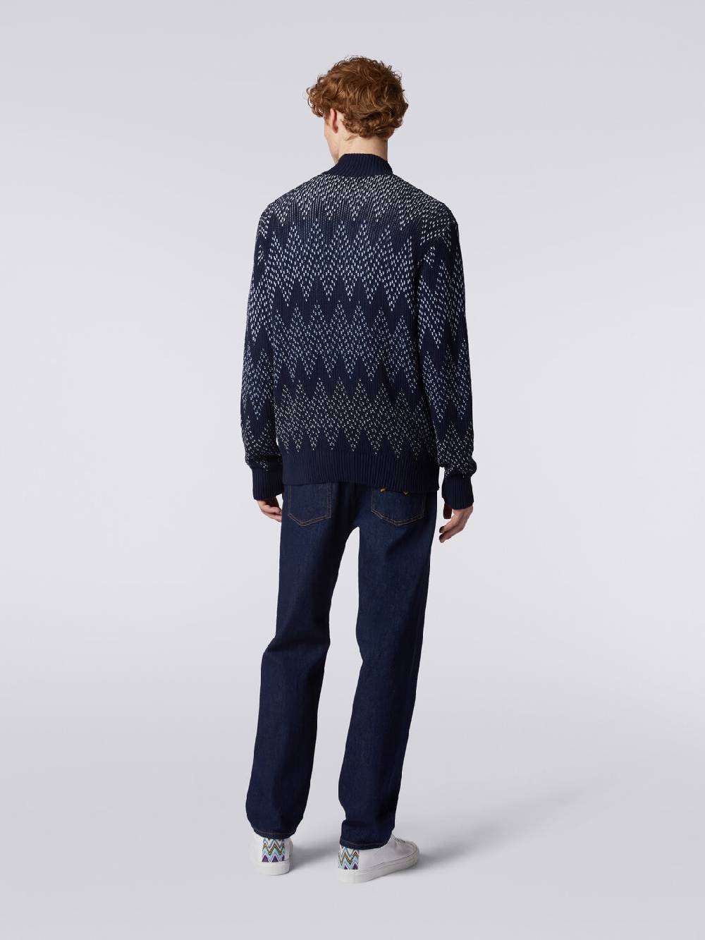 Missoni Giacca in cotone chevron con zip Vendite stagionali