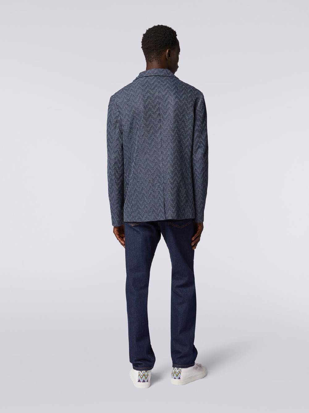 Missoni Blazer monopetto in cotone zig zag Black Friday