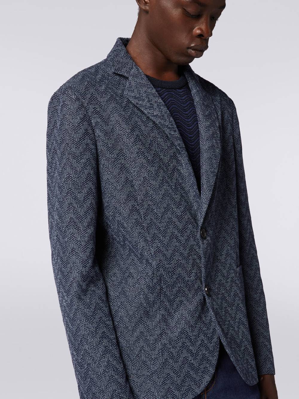 Missoni Blazer monopetto in cotone zig zag Black Friday