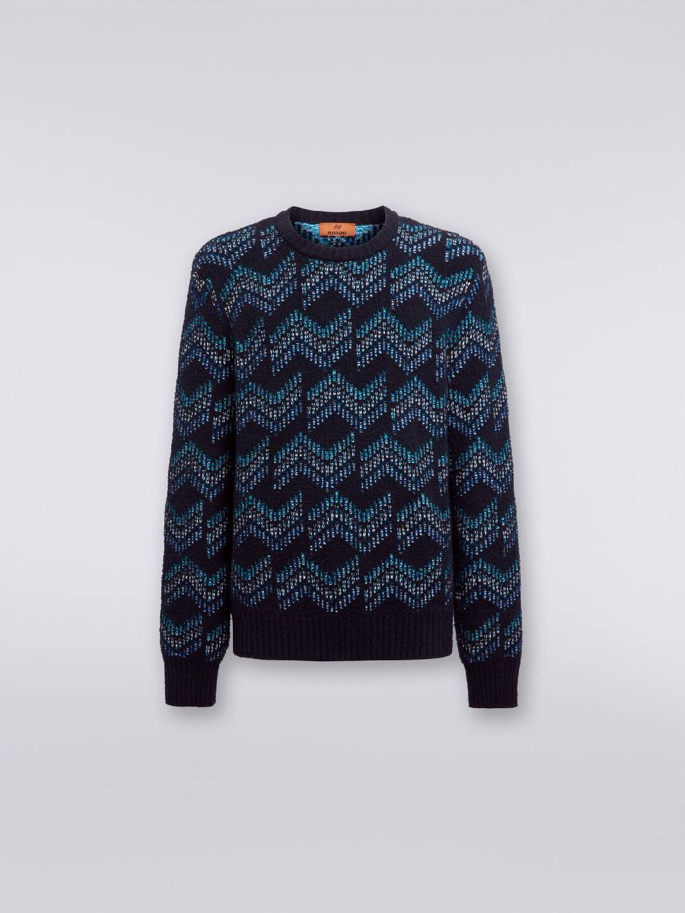 Missoni Pullover girocollo in misto cotone motivo zig zag Offerta Anniversario