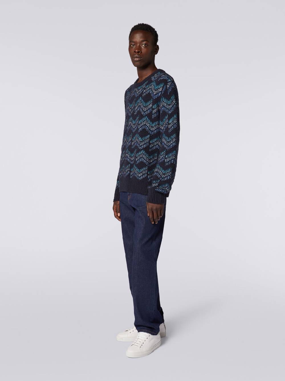 Missoni Pullover girocollo in misto cotone motivo zig zag Offerta Anniversario