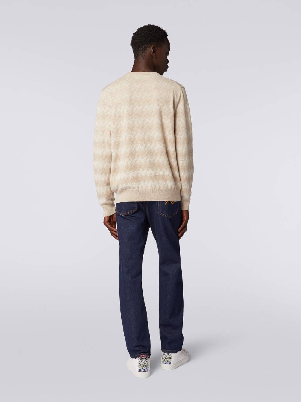 Missoni Pullover girocollo in cachemire con zig zag Vendita calda