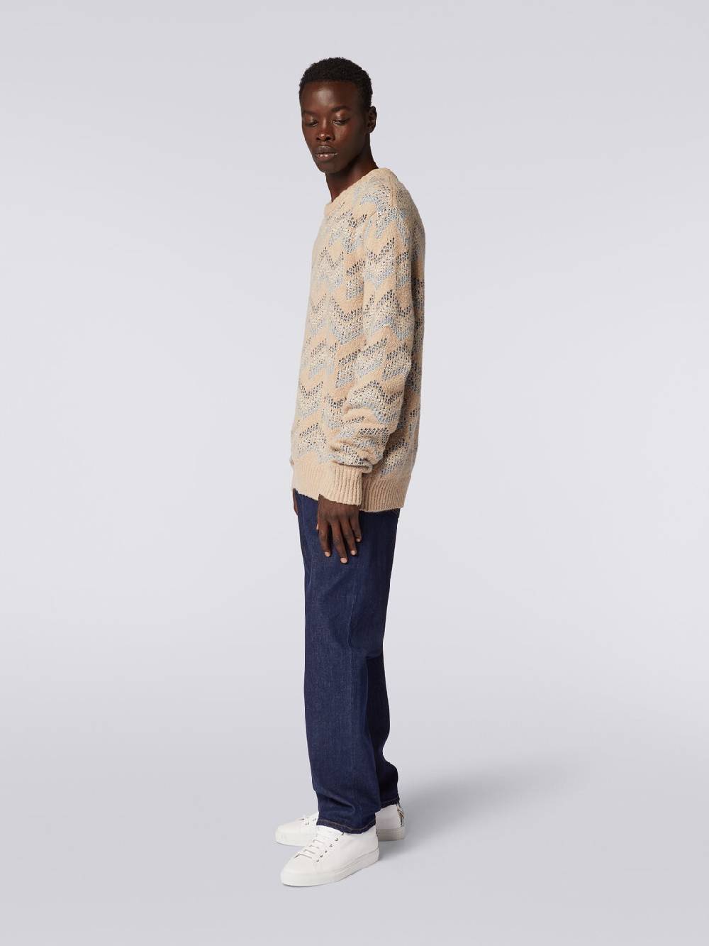 Missoni Pullover girocollo in misto cotone motivo zig zag Offerta migliore