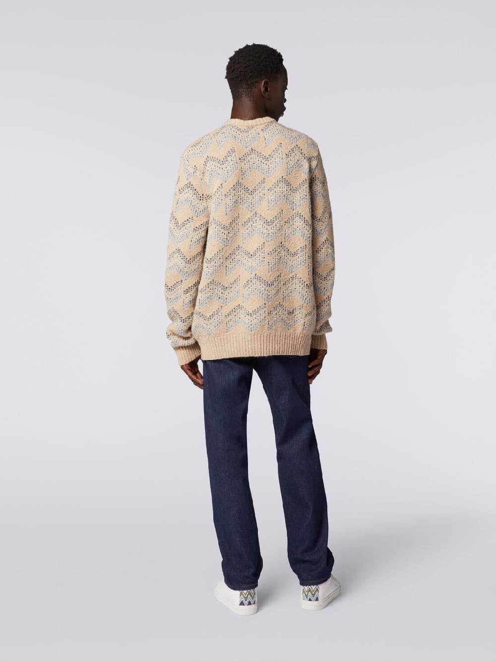 Missoni Pullover girocollo in misto cotone motivo zig zag Offerta migliore