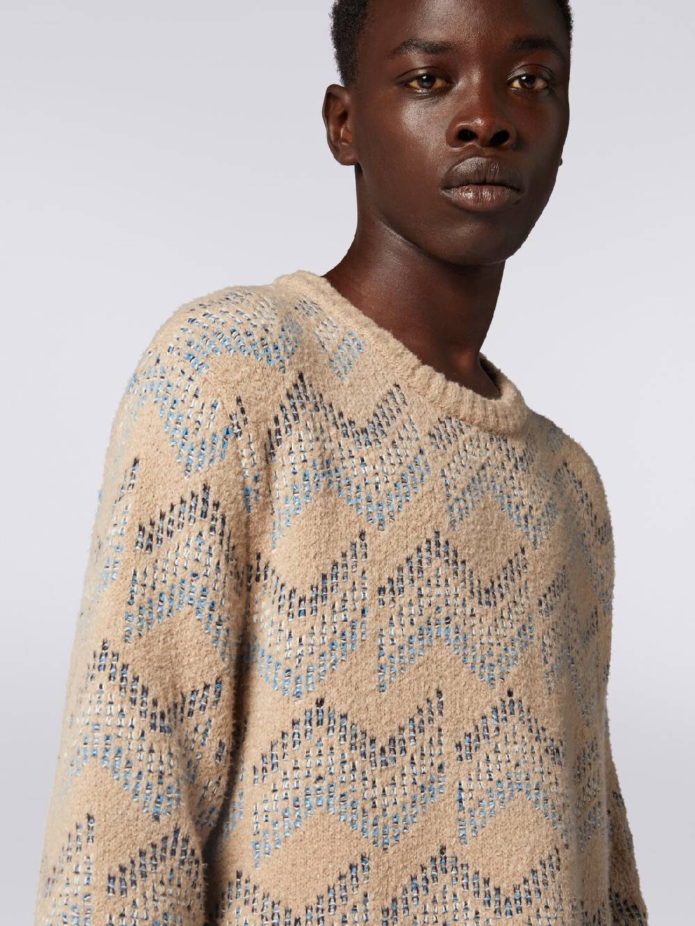 Missoni Pullover girocollo in misto cotone motivo zig zag Offerta migliore