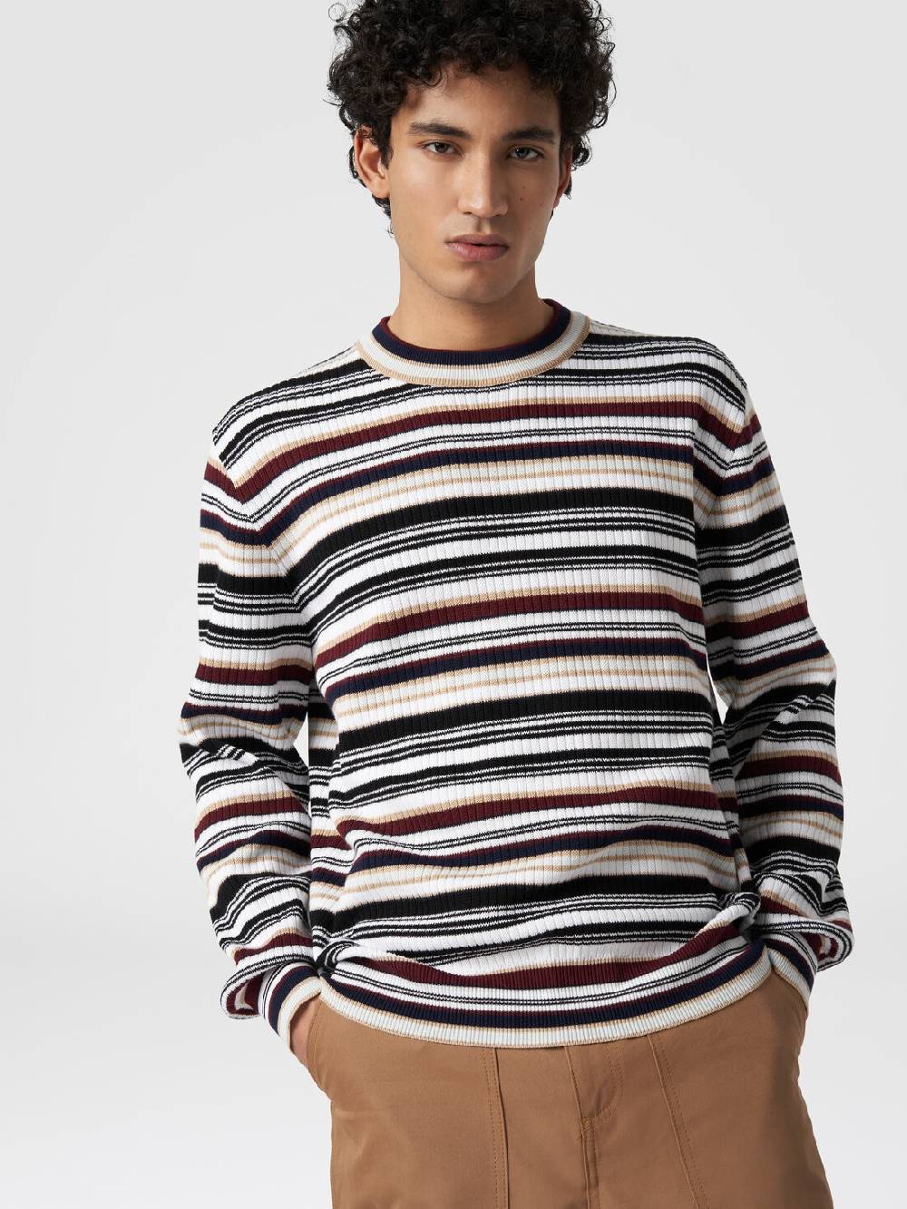 Missoni Pullover girocollo in cotone a righe Offerte esclusive