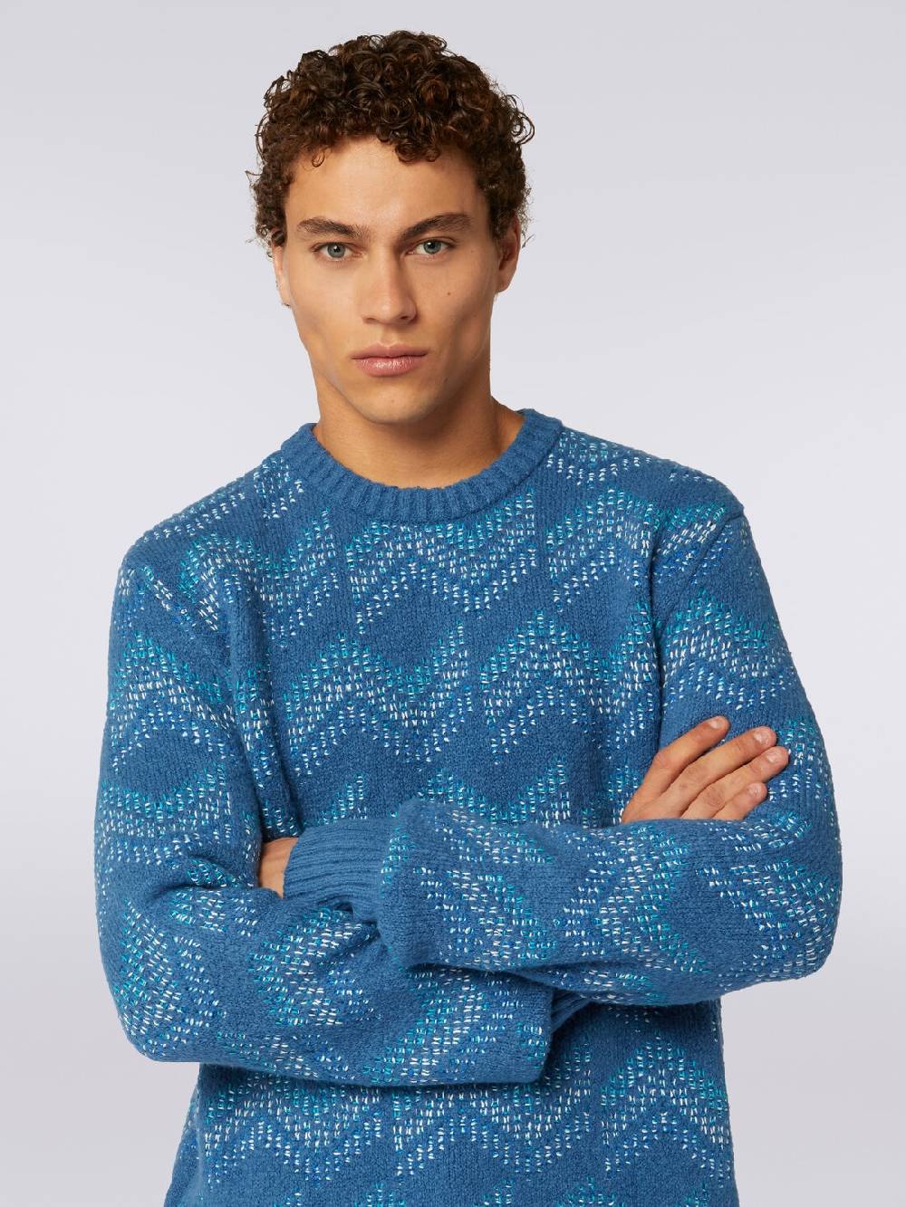 Missoni Pullover girocollo in misto cotone motivo zig zag Lightning offer