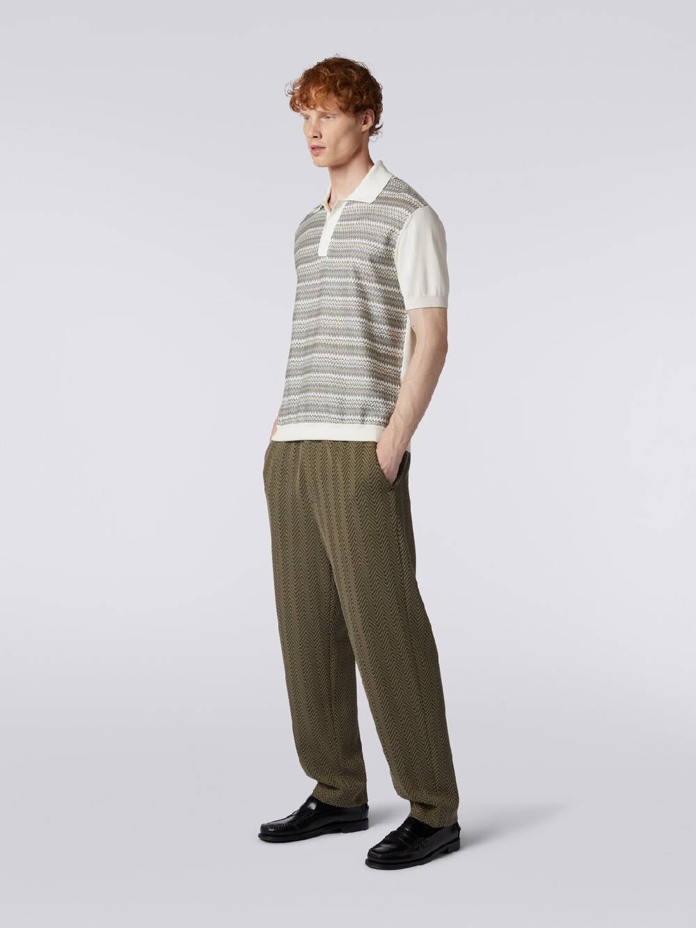 Missoni Pantaloni classici in cotone e viscosa zig zag Offerte speciali