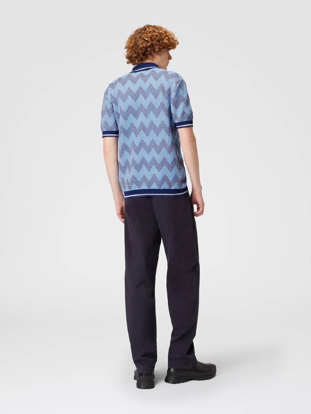 Missoni Polo a maniche corte in cotone zig zag con profili a contrasto Offerta settimanale