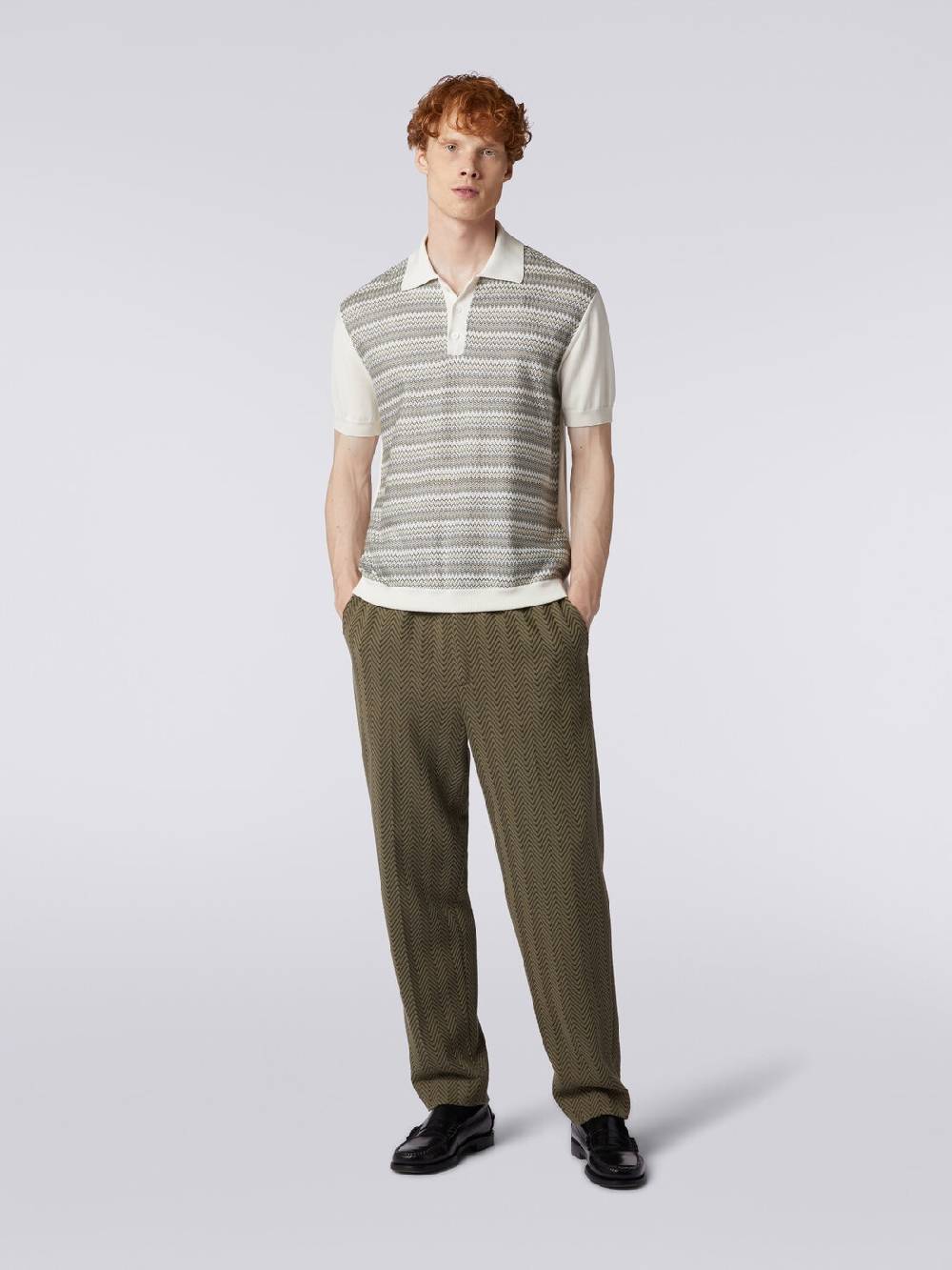 Missoni Polo a maniche corte zig zag con profili a contrasto Latest stili