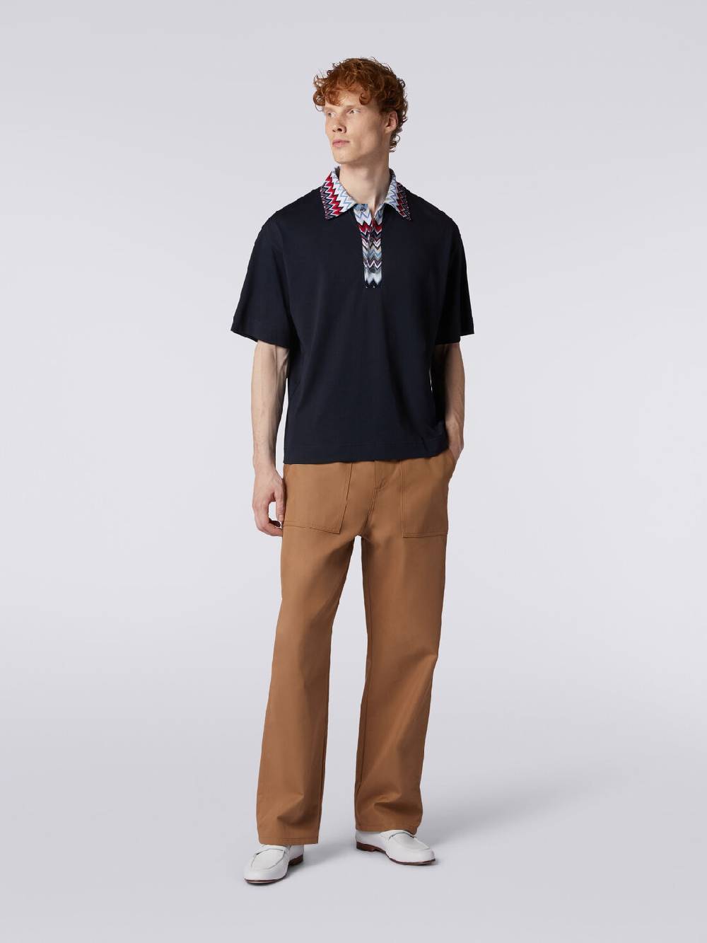 Missoni Polo a maniche corte in cotone con inserti zig zag Ultimi due giorni