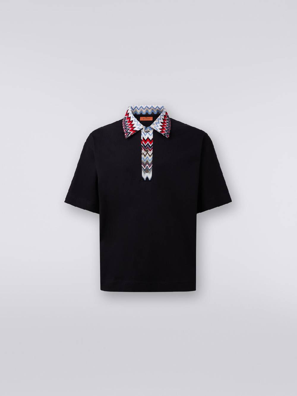 Missoni Polo a maniche corte in cotone con inserti zig zag Ultimi due giorni