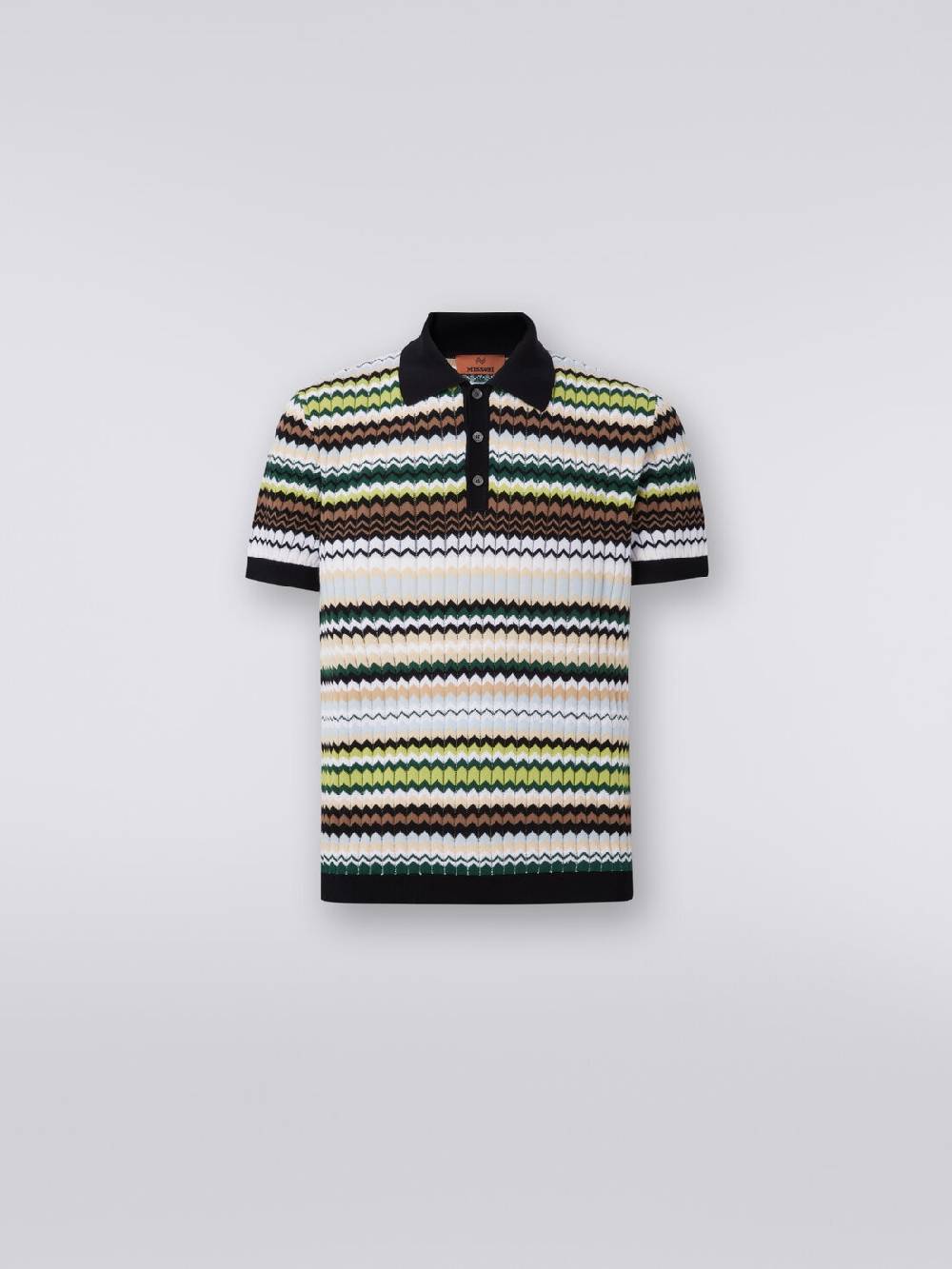 Missoni Polo a maniche corte in maglia di cotone zig zag Ultimo giorno