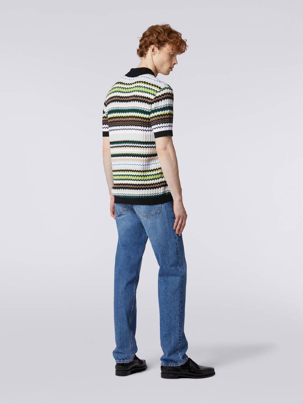 Missoni Polo a maniche corte in maglia di cotone zig zag Ultimo giorno