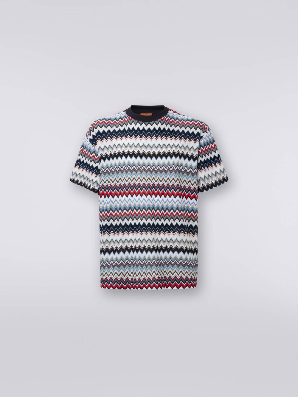 Missoni T-shirt girocollo in cotone zig zag Offerta speciale della fabbrica