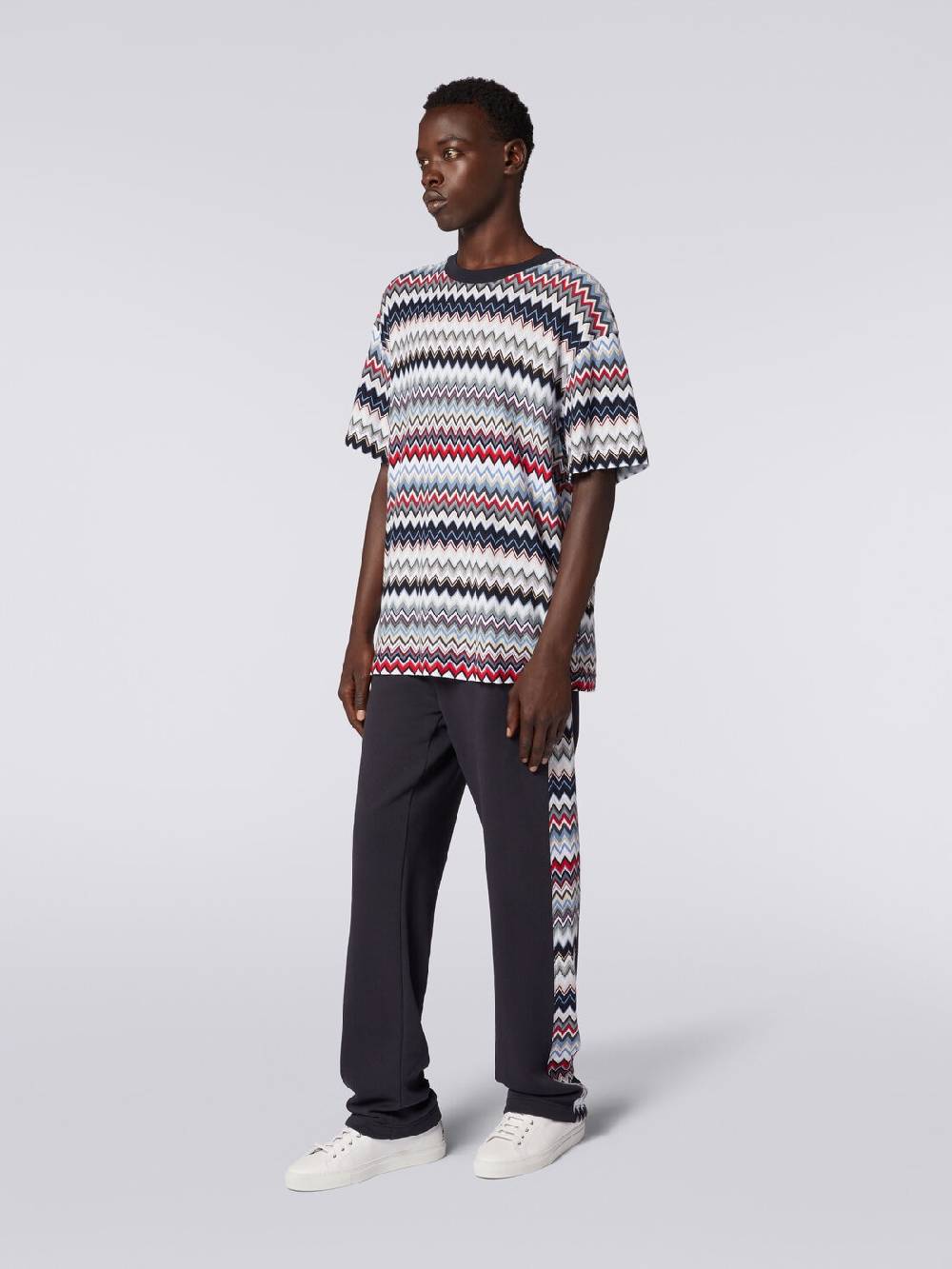 Missoni T-shirt girocollo in cotone zig zag Offerta speciale della fabbrica