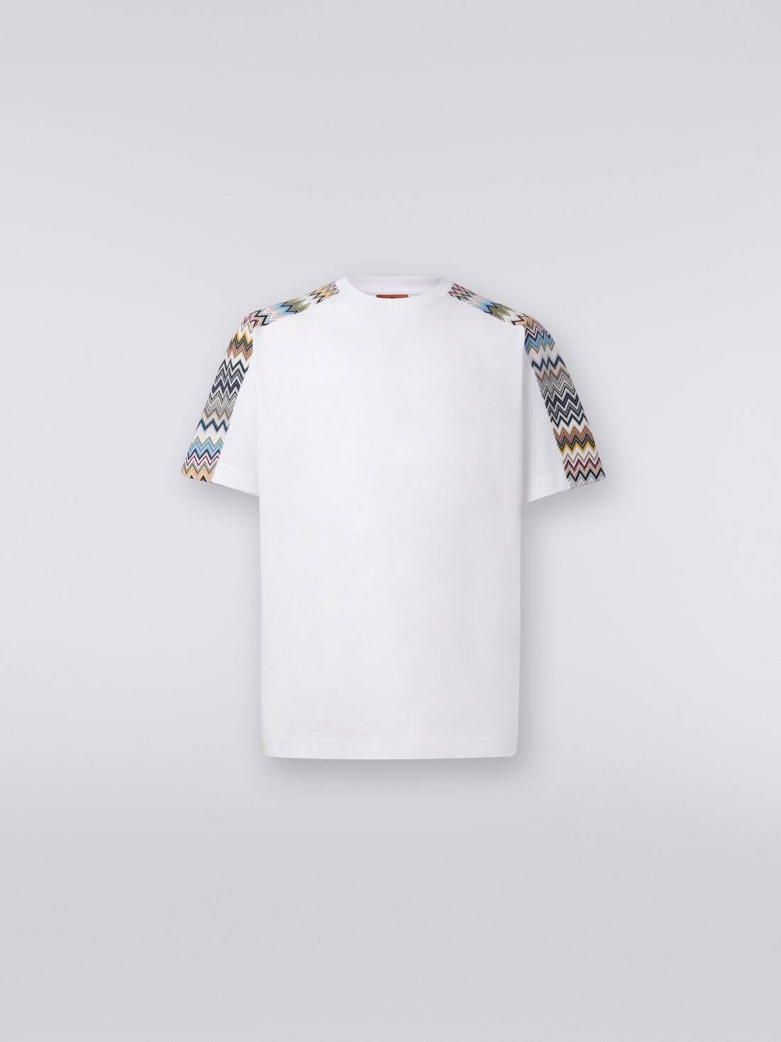 Missoni T-shirt in cotone con inserti zig zag Solo un giorno rimasto