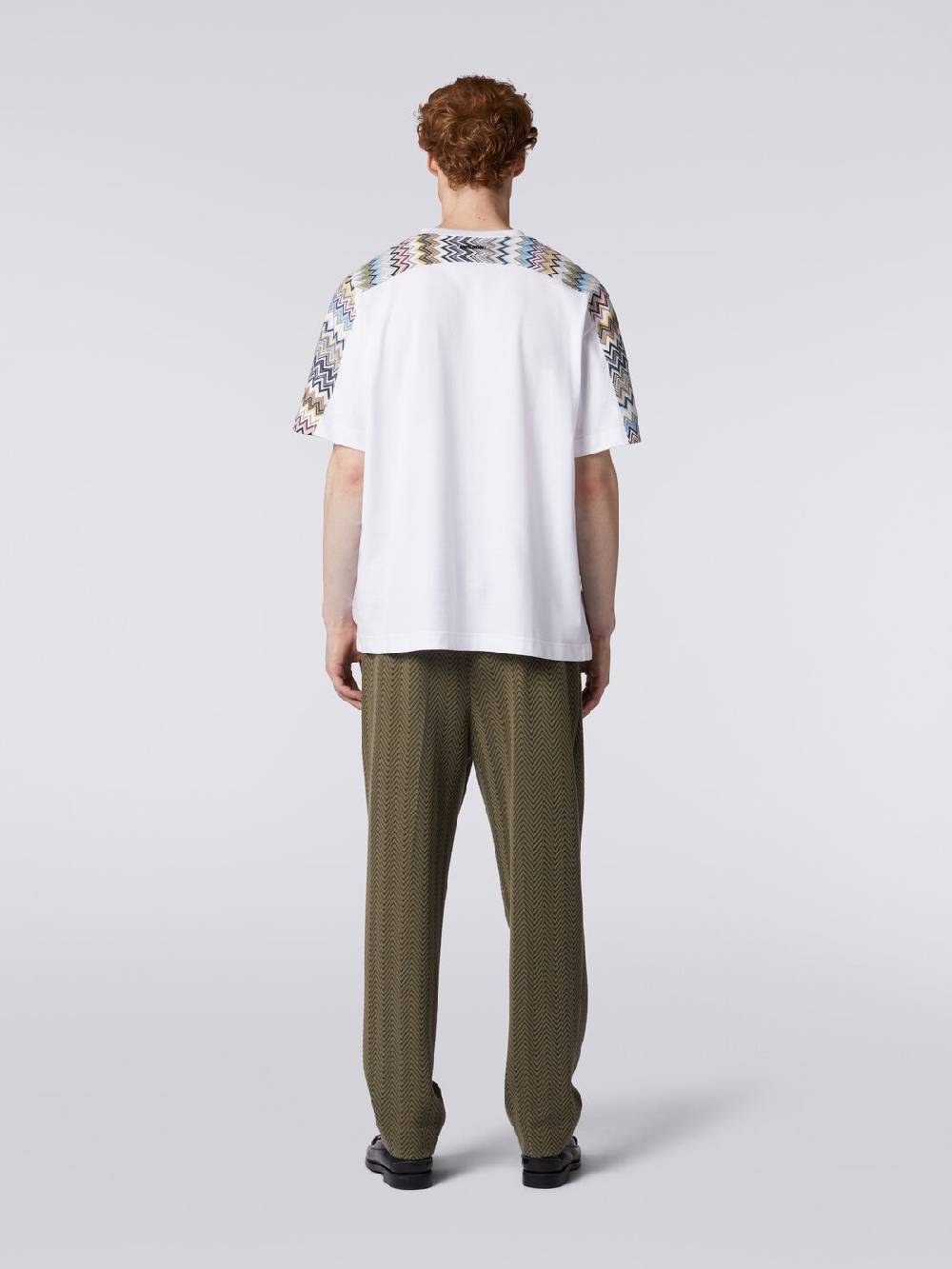 Missoni T-shirt in cotone con inserti zig zag Solo un giorno rimasto