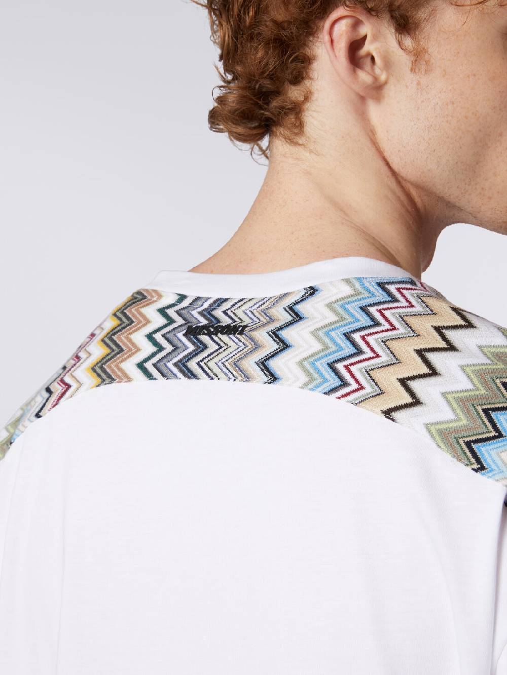 Missoni T-shirt in cotone con inserti zig zag Solo un giorno rimasto