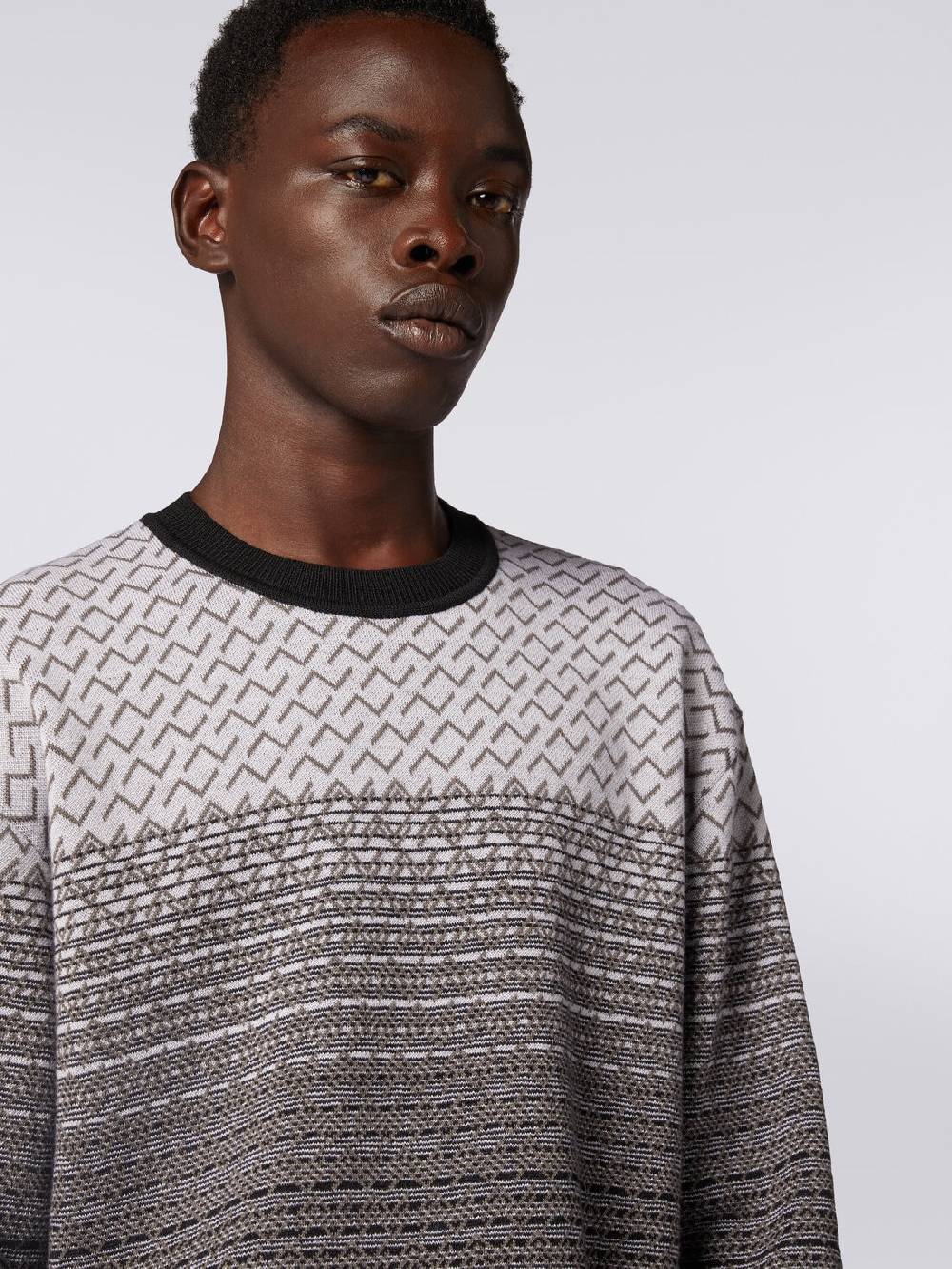 Missoni Pullover girocollo in lana e cotone Enormi sconti