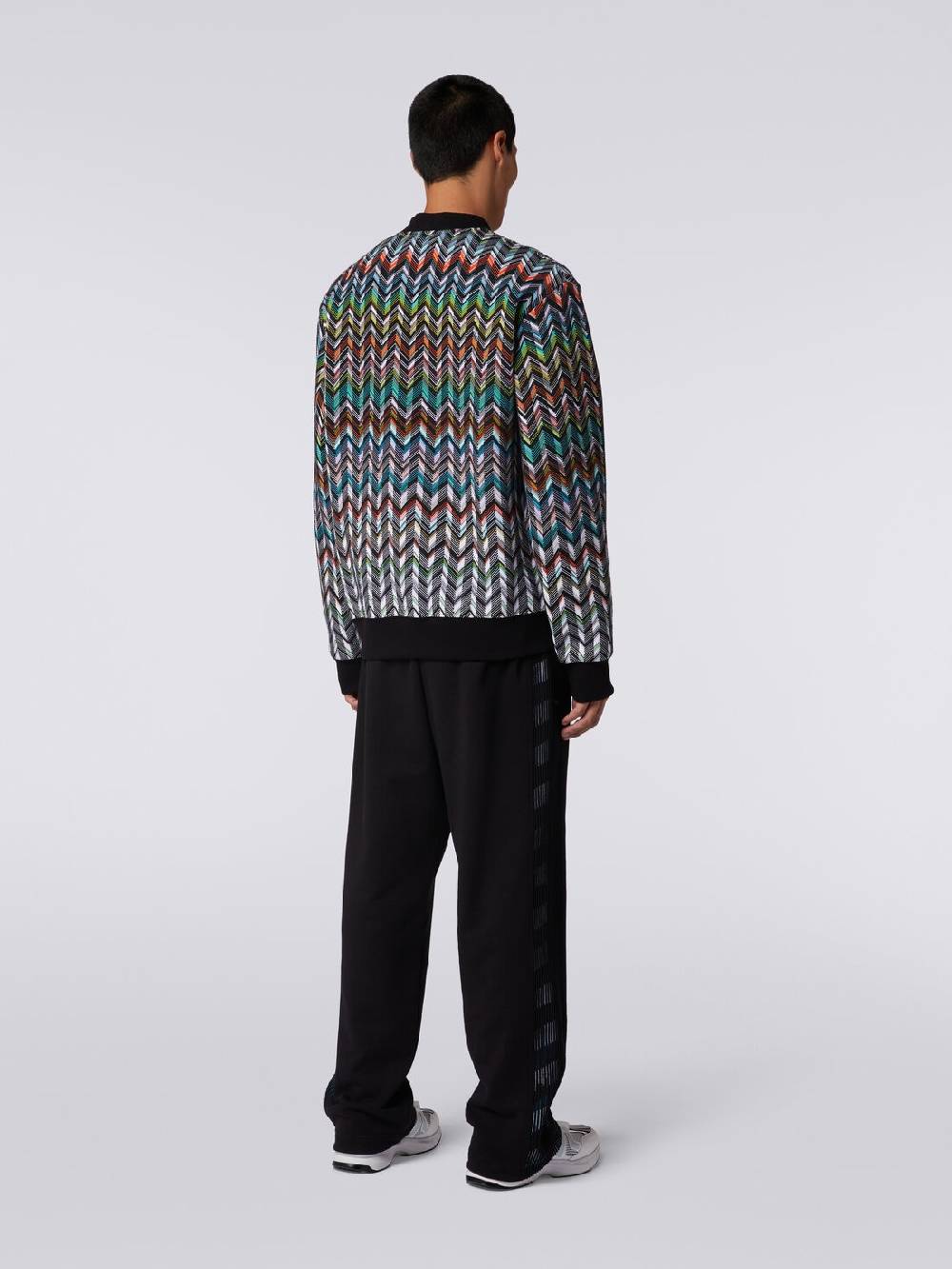Missoni Cardigan in maglia zig zag con profili tinta unita Officina