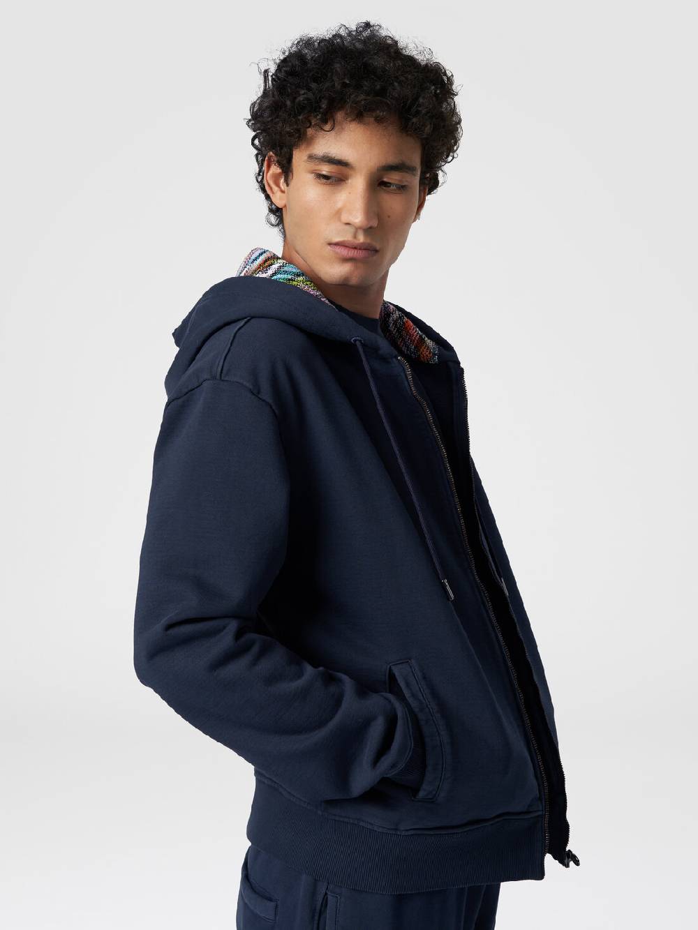 Missoni Cardigan in felpa di cotone con cappuccio foderato in maglia Duty-free