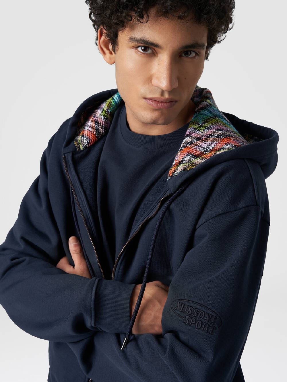 Missoni Cardigan in felpa di cotone con cappuccio foderato in maglia Duty-free