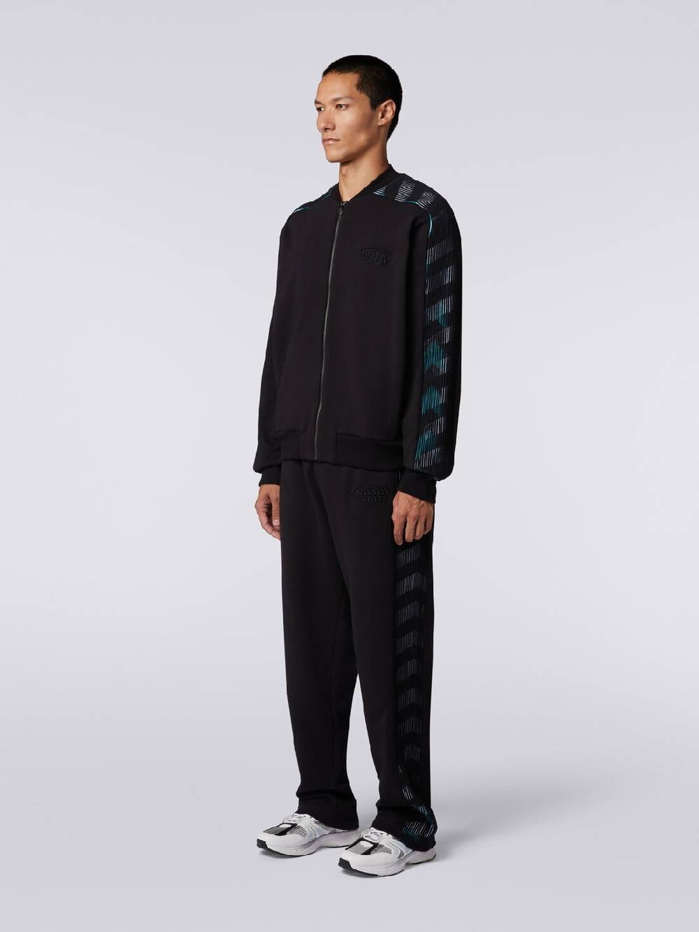 Missoni Cardigan in felpa di cotone con dettagli in maglia zig zag 50% di sconto per tempo limitato