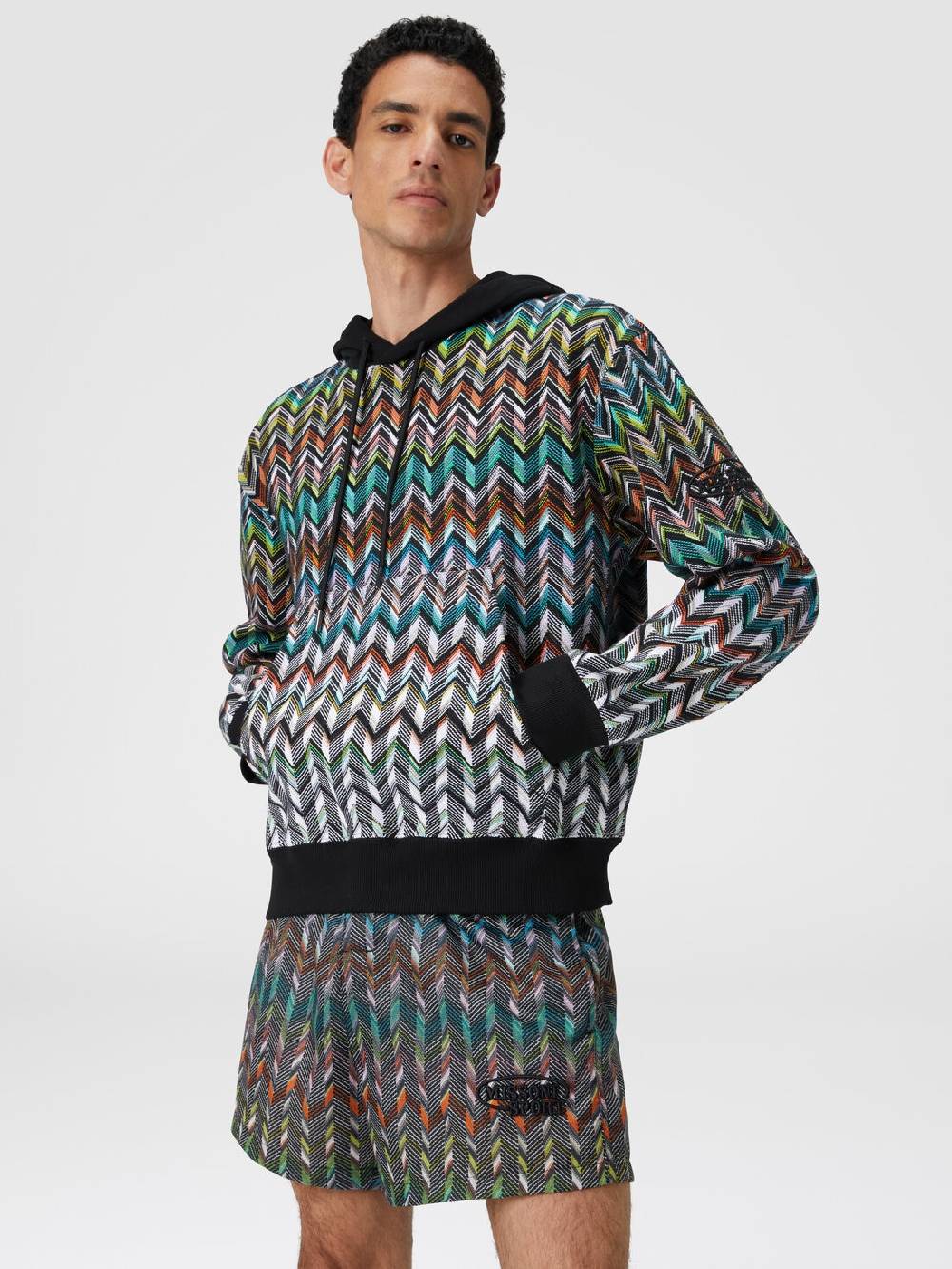 Missoni Felpa con cappuccio in maglia zig zag Sconti questo mese