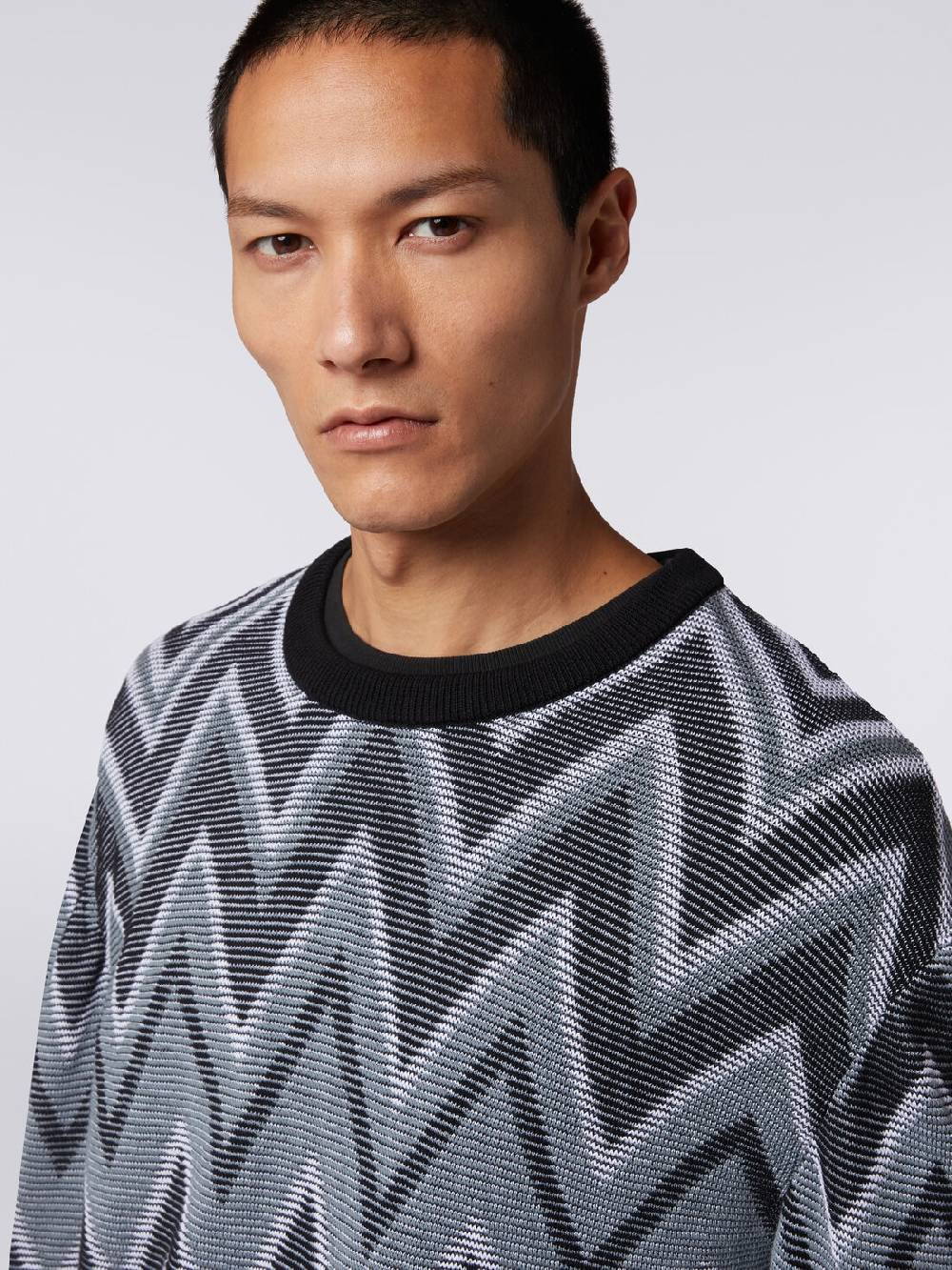 Missoni Pullover girocollo in cotone zig zag 2025