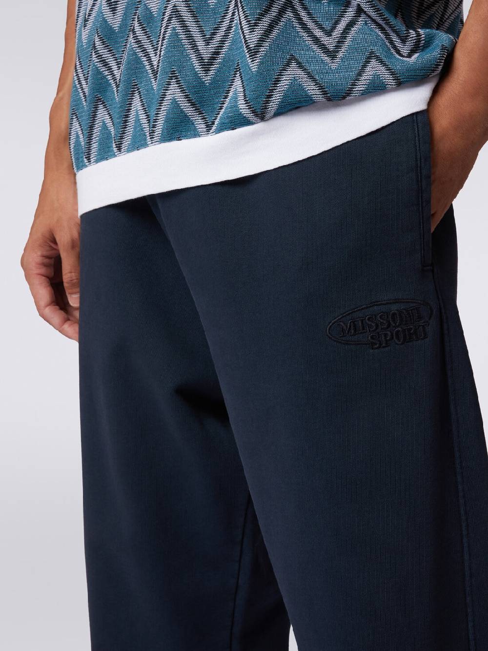 Missoni Pantaloni in felpa di cotone con logo Italia