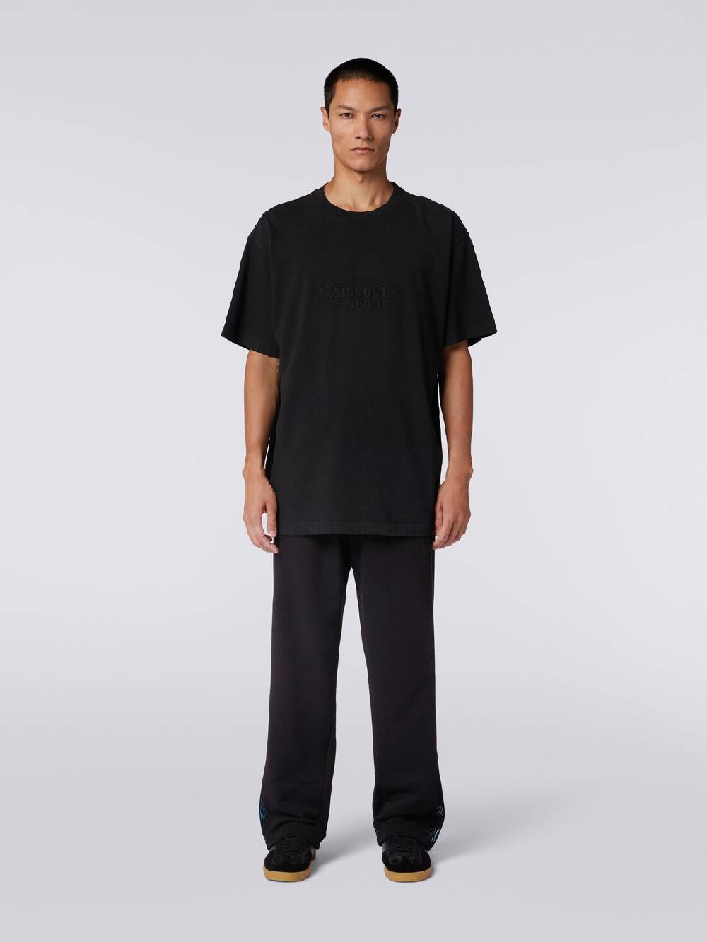 Missoni Pantaloni in felpa con logo e bande laterali in maglia Nuovo
