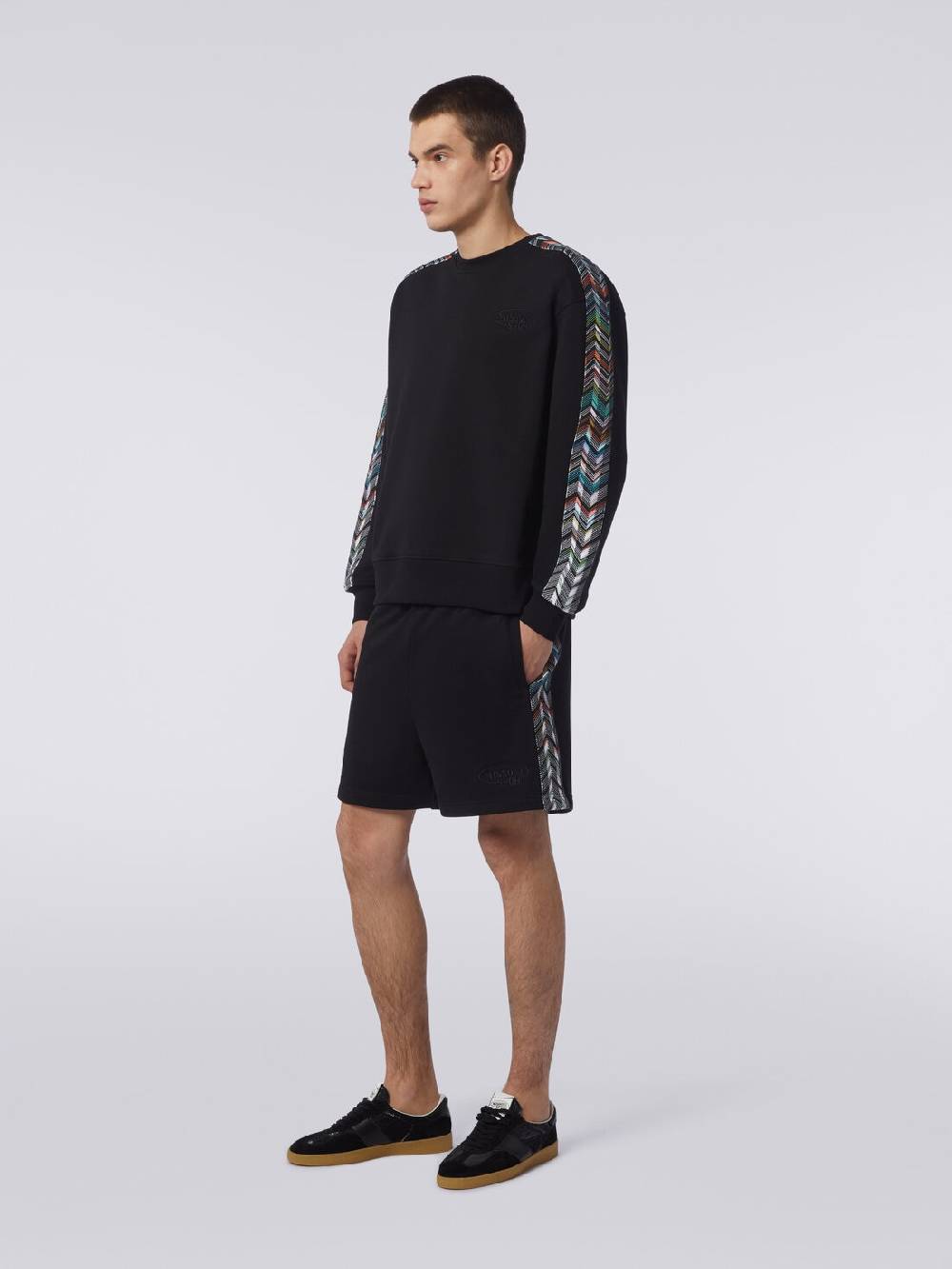 Missoni Shorts in felpa con logo e bande laterali in maglia Qualità