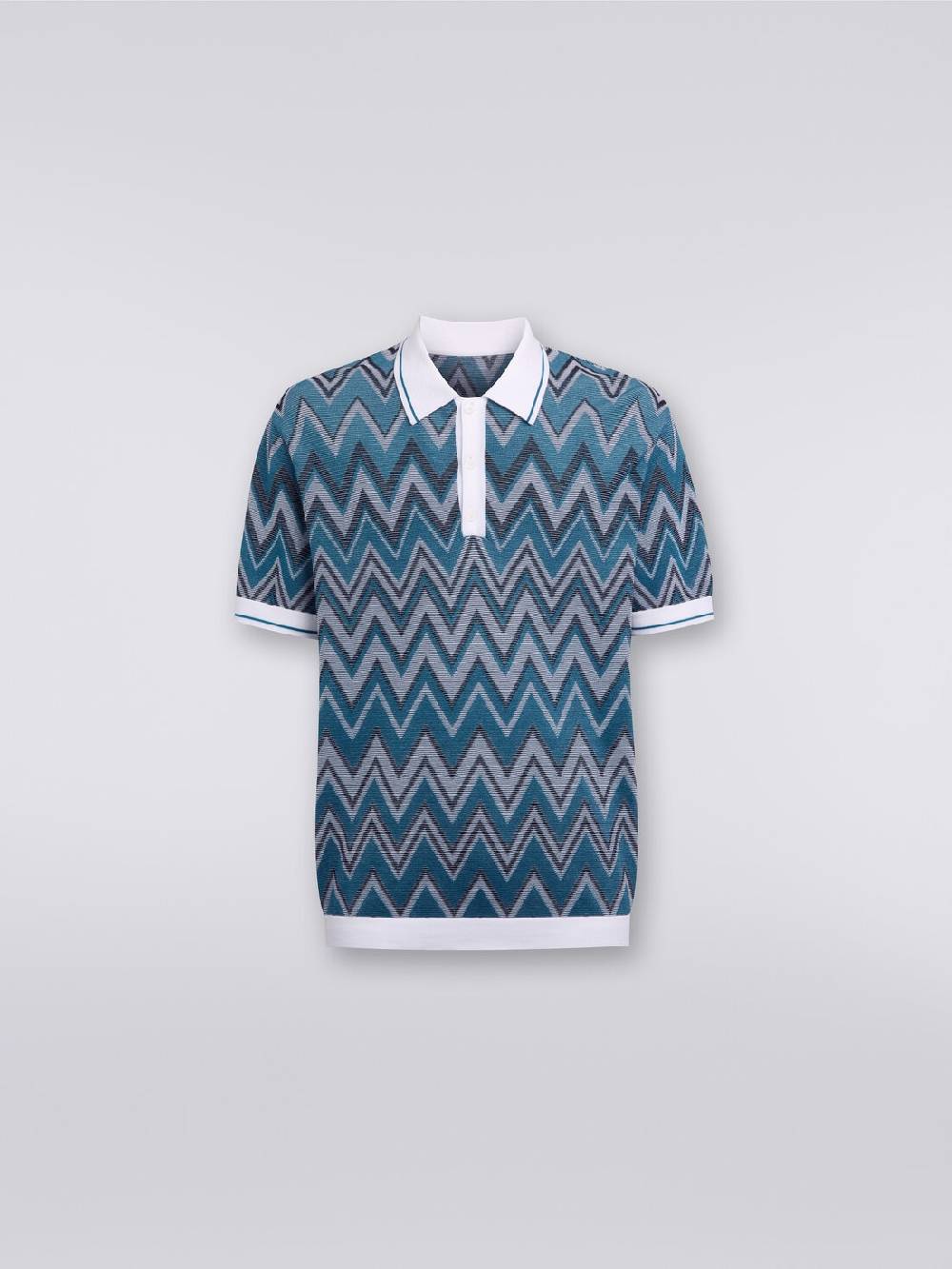 Missoni Polo in maglia zig zag con dettagli tinta unita Vendita