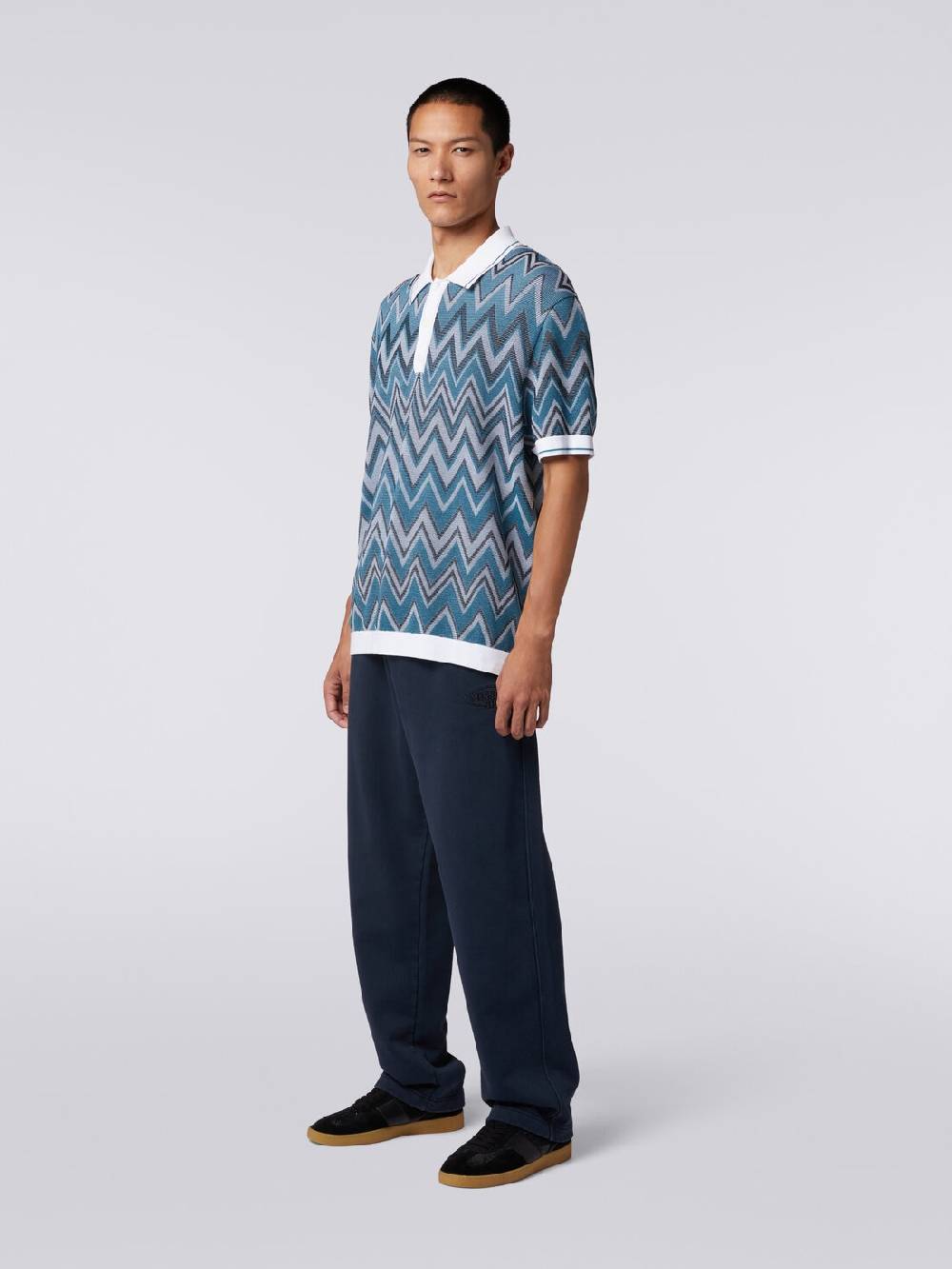 Missoni Polo in maglia zig zag con dettagli tinta unita Vendita