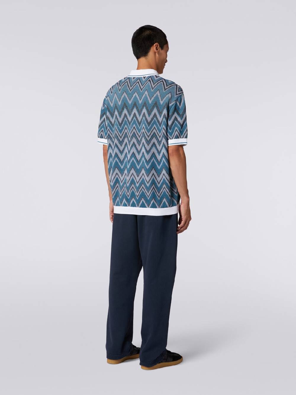 Missoni Polo in maglia zig zag con dettagli tinta unita Vendita