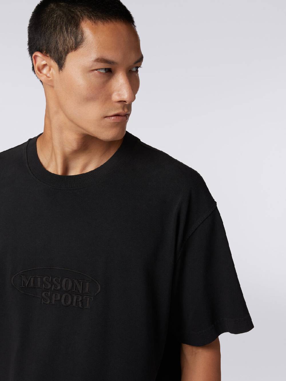 Missoni T-shirt girocollo in cotone con logo Spedizione Gratuita