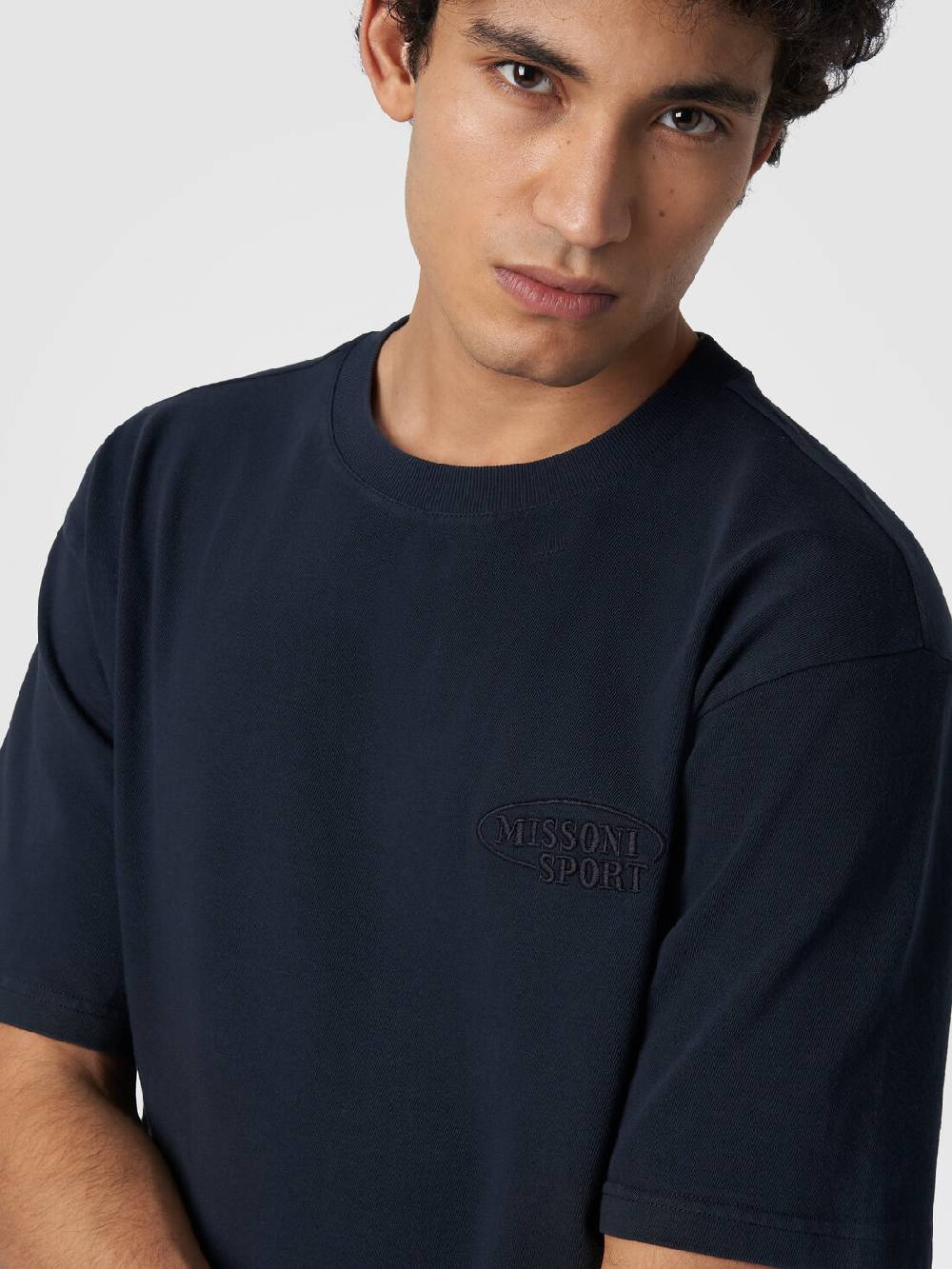 Missoni T-shirt girocollo in cotone con logo Pezzi Unici