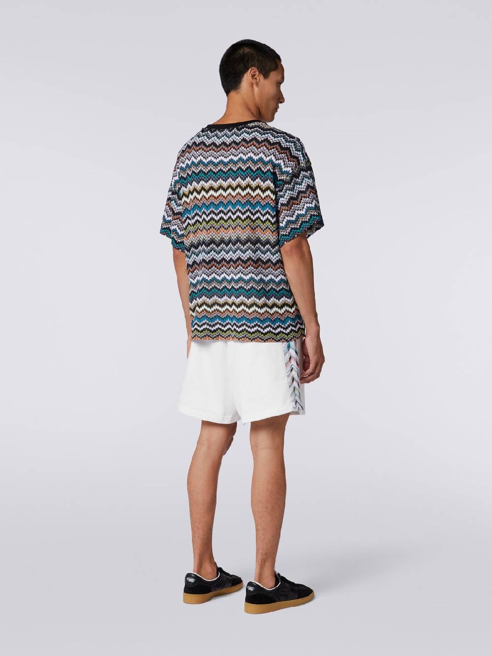 Missoni T-shirt girocollo in maglia di cotone zig zag Soddisfazione Garantita