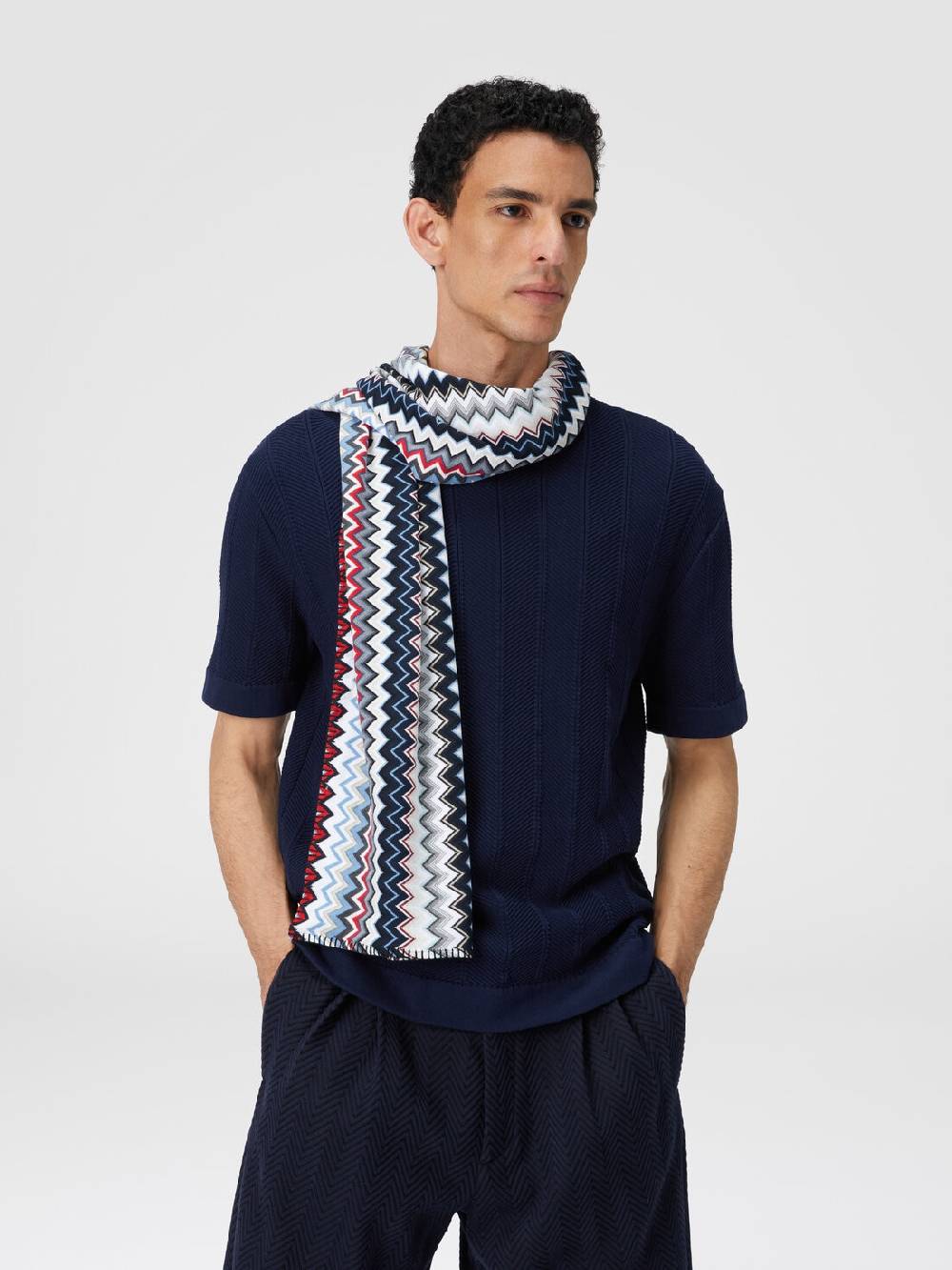 Missoni Sciarpa in maglia di cotone chevron Promozione Limitata
